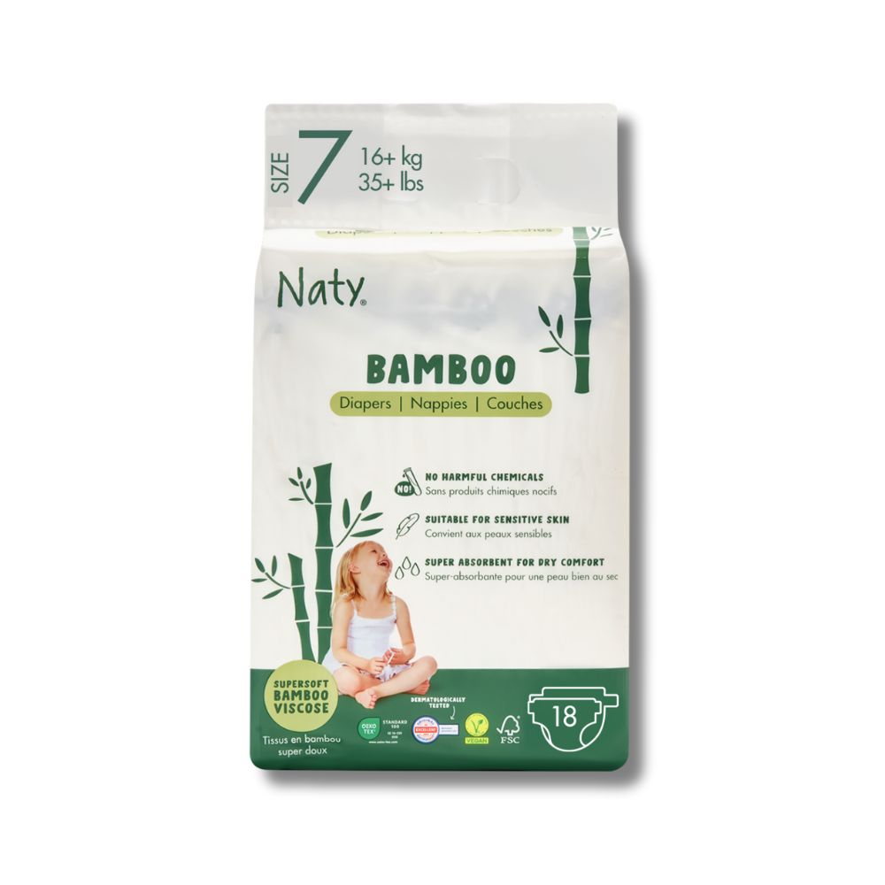 18x Couches en fibres de viscose de bambou (Taille 7), , large, Eco by Naty